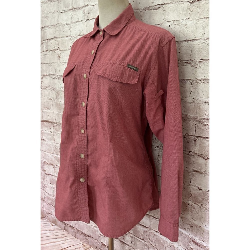 Exofficio ButtonDown Shirt Dusty Rose Lightweight Travel Causal Blouse Women’s M